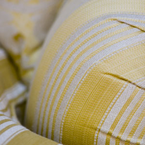 Duresta Lansdowne 2 seater sofa in Mariane Stripe Pale Gold 2